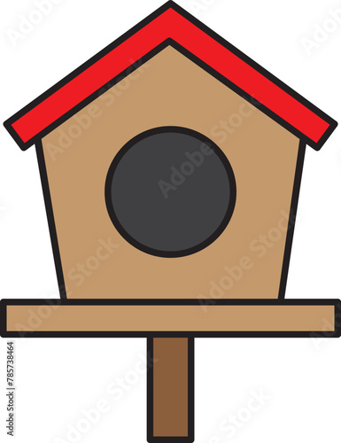 Little cute wooden birdhouse simple icon.