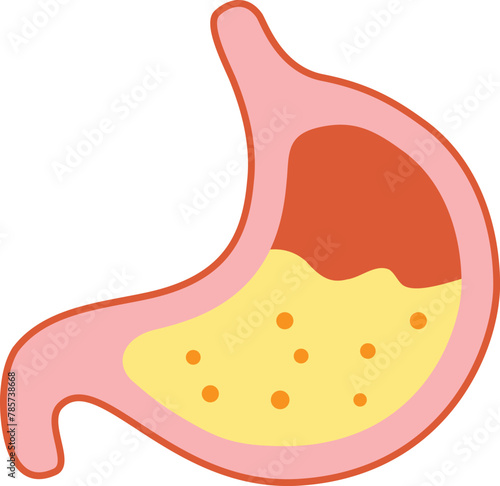 Stomach Gastric Acid or Stomach Juice icons.
