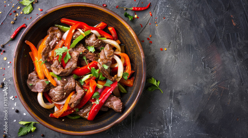 Delicious stir-fried beef and vegetables