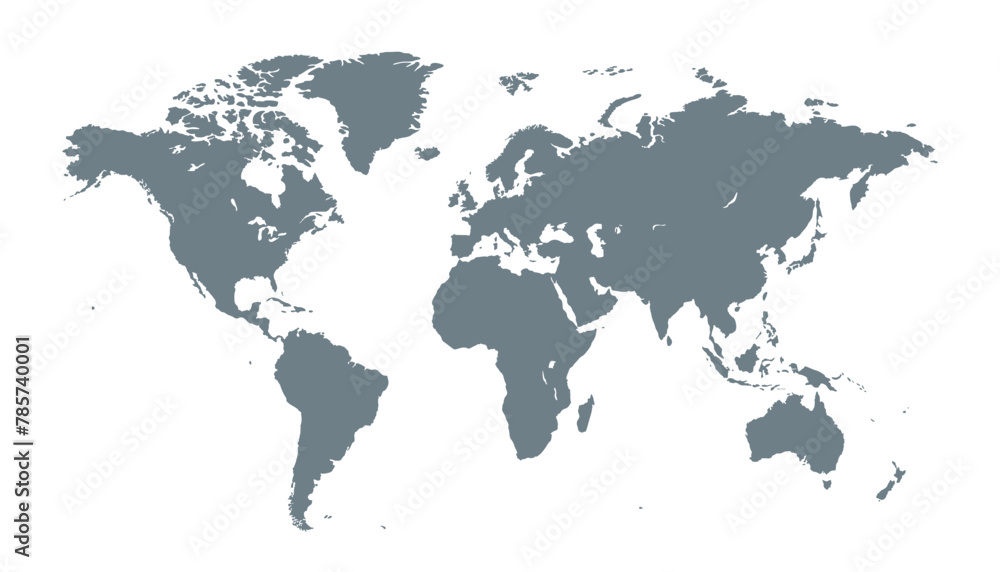 Obraz premium World map. Modern color vector map. Silhouette map. 