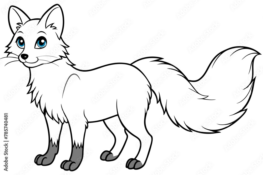 A cunning fox with bright eyes and a bushy tail vector illustration 