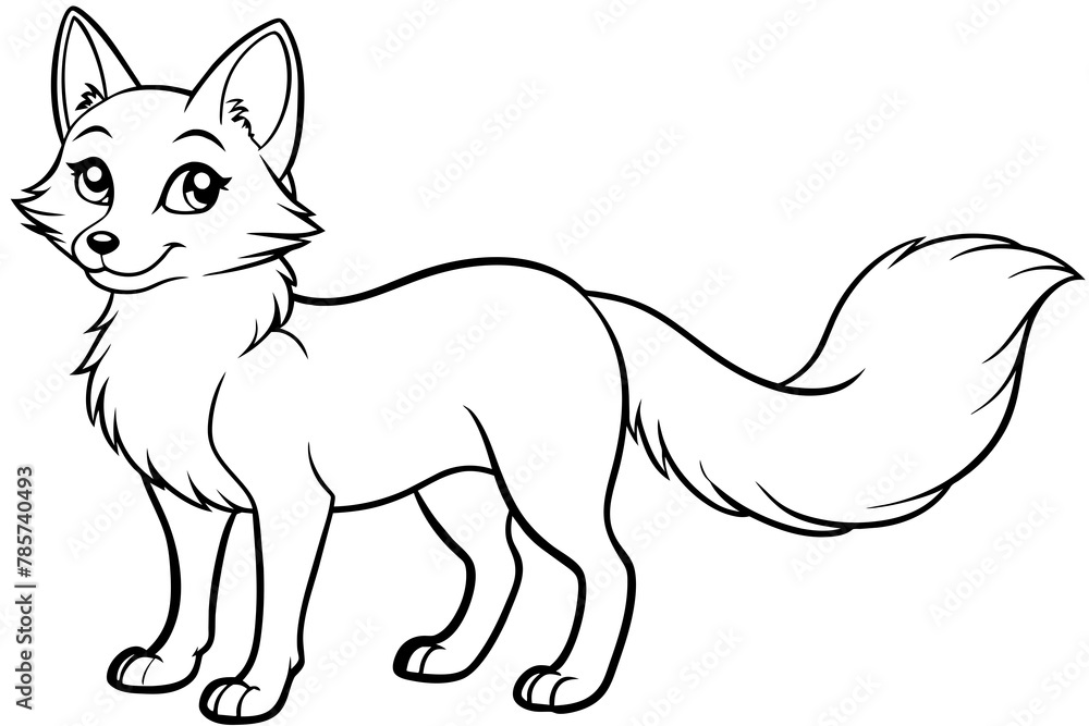 A cunning fox with bright eyes and a bushy tail vector illustration 