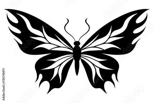 Flying butterfly with  fiery wings vector illustration 