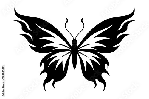 Flying butterfly with  fiery wings vector illustration 