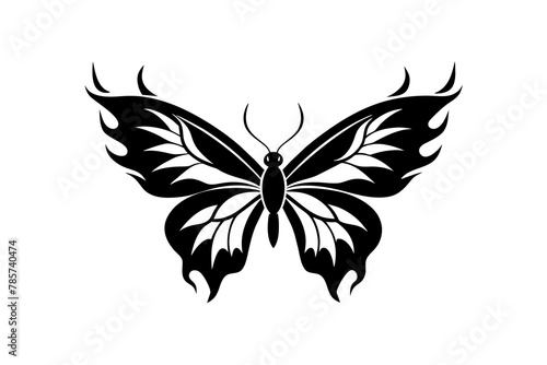 Flying butterfly with fiery wings vector illustration 