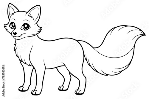 A cunning fox with bright eyes and a bushy tail vector illustration 