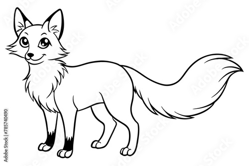 A cunning fox with bright eyes and a bushy tail vector illustration 