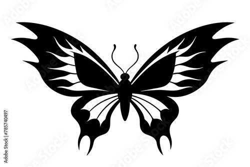 Flying butterfly with  fiery wings vector illustration 