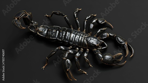 Black Scorpion Displaying Its Dangerous Sting, Symbol of Danger and Poison