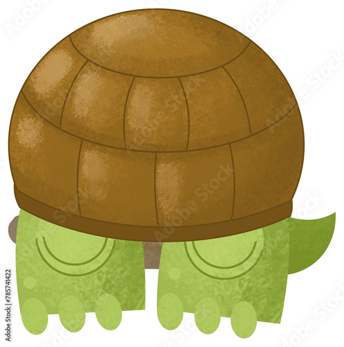 cartoon scene with happy turtle animal amphibian theme isolated background illustration for children photo