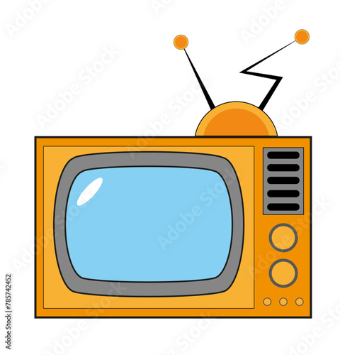 Vector e ilustración de antigua televisión. Icono retro.