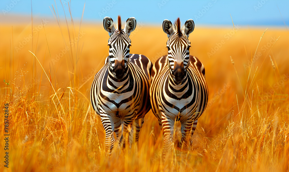 Obraz premium two zebras in the wild