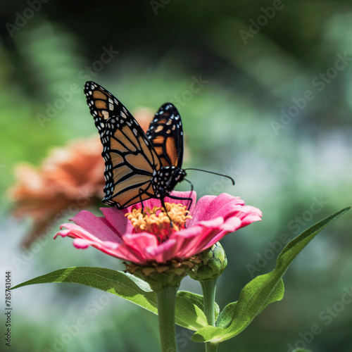 monarch butterfly on flower (ID: 785743044)