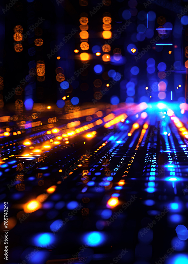 Binary matrix background. Falling digits on dark backdrop. Running random numbers. Abstract data concept. Blue futuristic cyberspace. Binary matrix background. Falling digits on dark backdrop. Running random numbers. Abstract data concept. Blue futuristic cyberspace.