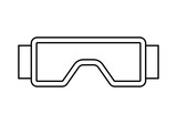 Icono negro gafas de buceo en fondo blanco.