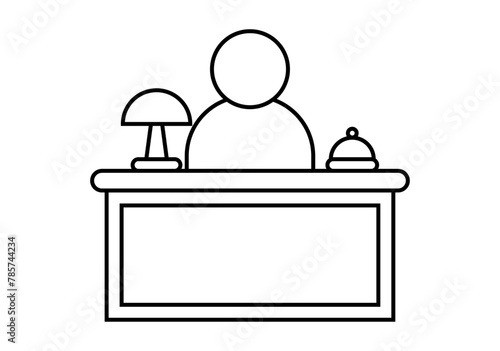 Icono negro de la recepción de un hotel.