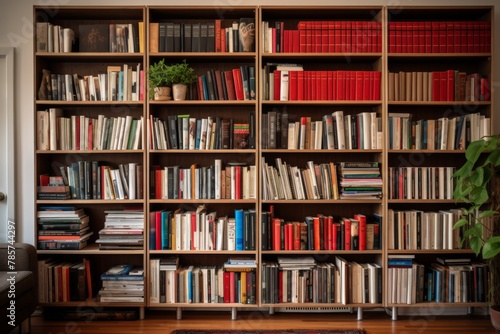 Books on a bookshelf at home