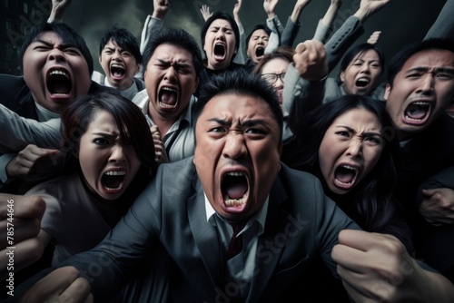 Angry Asian business people 