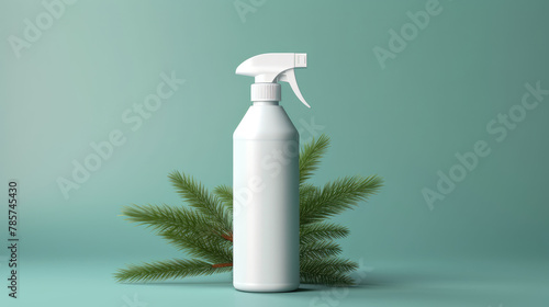 spraying floral air freshener with fresh flowers