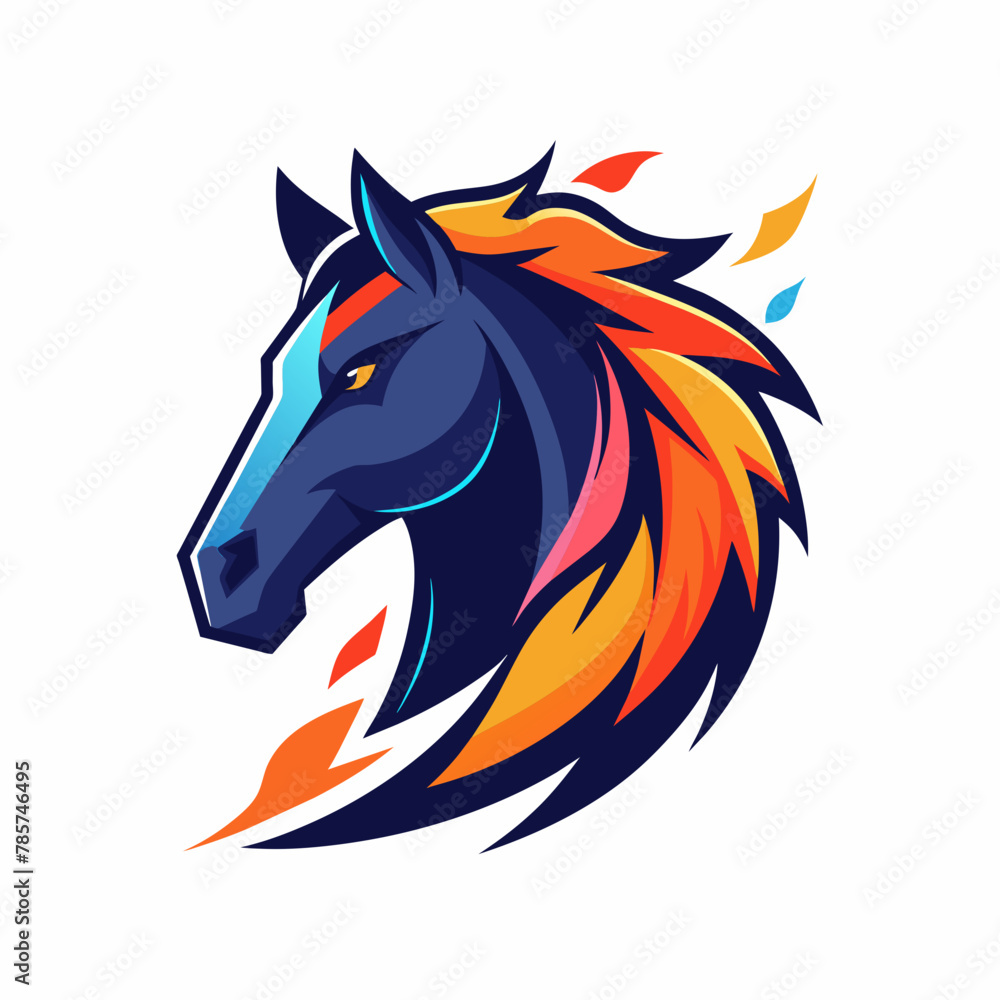 horse, animal, vector, illustration, farm, stallion, 