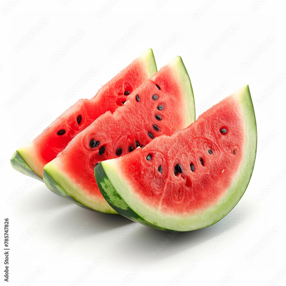 Fresh and Juicy Watermelon on White Background. AI Generated Fresh and Juicy Watermelon on White Background. AI Generated