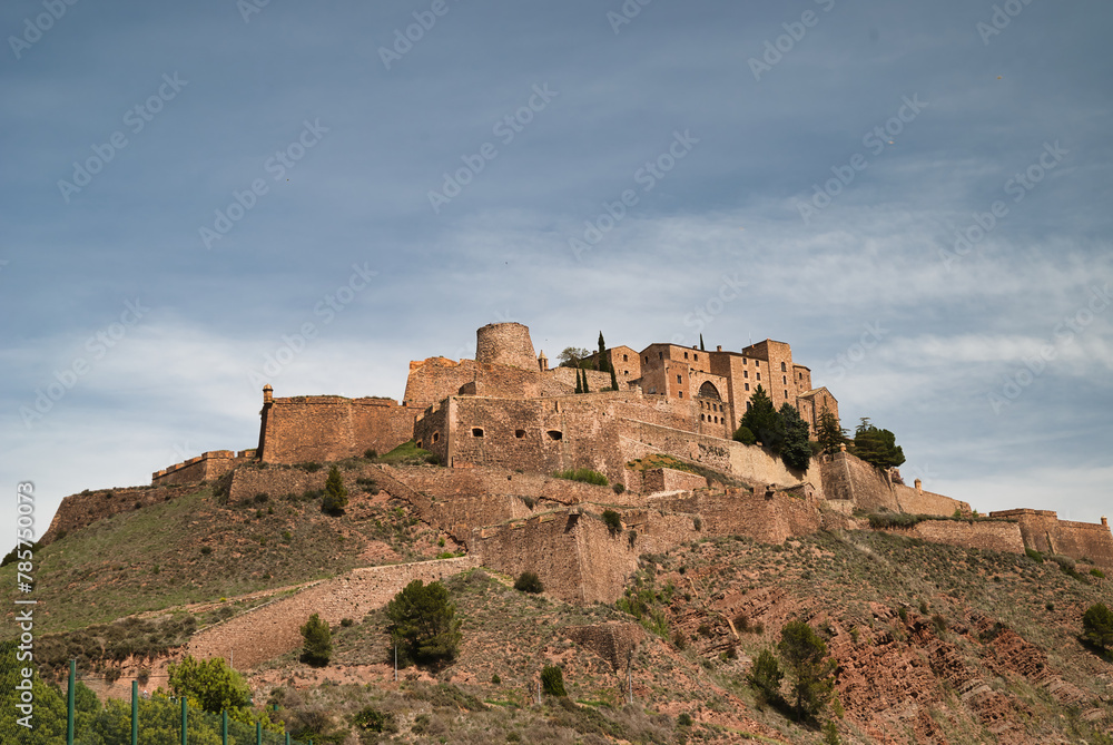 Cardona Castle was built in 886 in Romanesque and Gothic style, located on a hill. Catalonia, Spain
