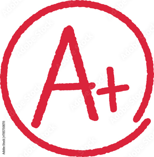 A plus success at test or exam school icon.