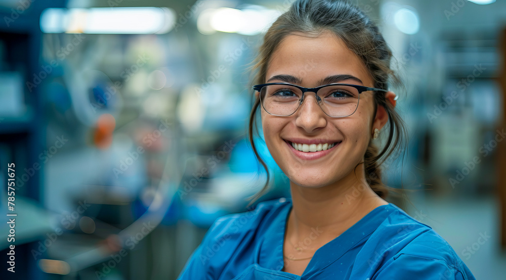 Fototapeta premium Smiling nurse providing excellent health care services in hospital