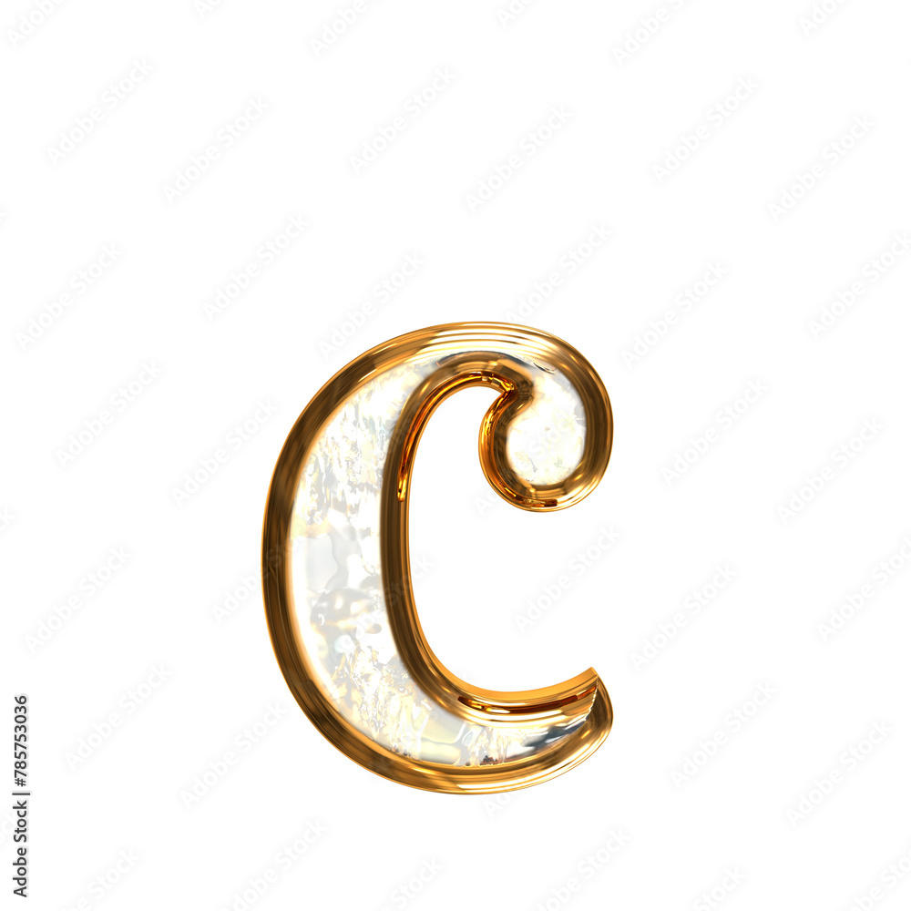 Ice symbol in a golden frame. letter c Ice symbol in a golden frame. letter c