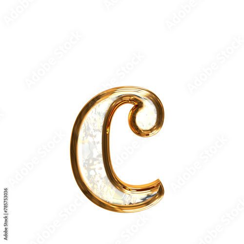 Ice symbol in a golden frame. letter c