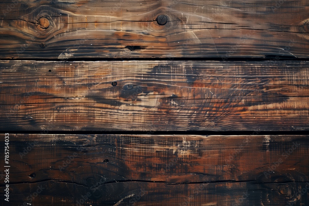 Textured dark-brown wooden planks close-up
