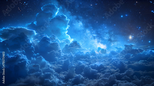 The sky resembled a galaxy with numerous stars, Next Text With Rotating Effect Modern Style and Sleek Font P Creative Decor Live Stream Background 