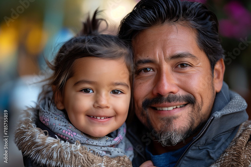 Happy Latino Father Bonding with his Child, Father's Day Celebration