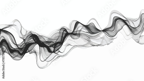 Art of smoke on black background flat vector isolated