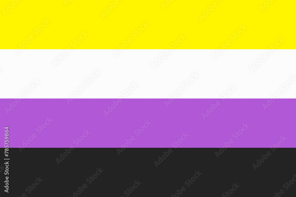 Illustration of the Non-Binary Pride Flag. Symbol of sexual minorities Illustration of the Non-Binary Pride Flag. Symbol of sexual minorities