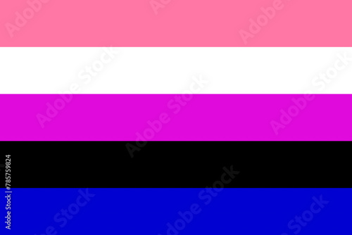 Illustration of the Genderfluid Pride Flag. Symbol of sexual minorities