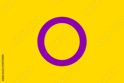 Illustration of the Intersex Pride Flag. Symbol of sexual minorities