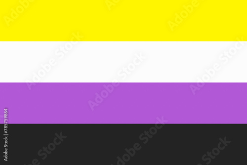 Illustration of the Non-Binary Pride Flag. Symbol of sexual minorities