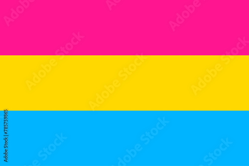 Illustration of the Pansexual Pride Flag. Symbol of sexual minorities
