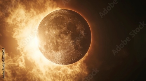 beautiful eclipse of the moon above the sun in high resolution and quality