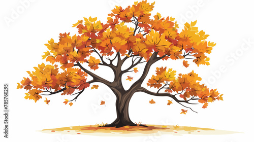 Autumn fall tree wood season image icon vector flat vector