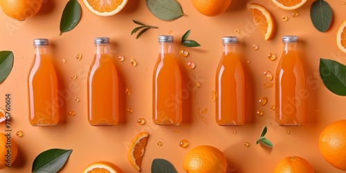 natural juices in bottles Generative AI © Roman