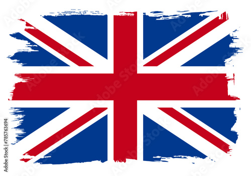 UK flag collection with vector paint brush strokes grunge texture design. Grunge brush stroke effect