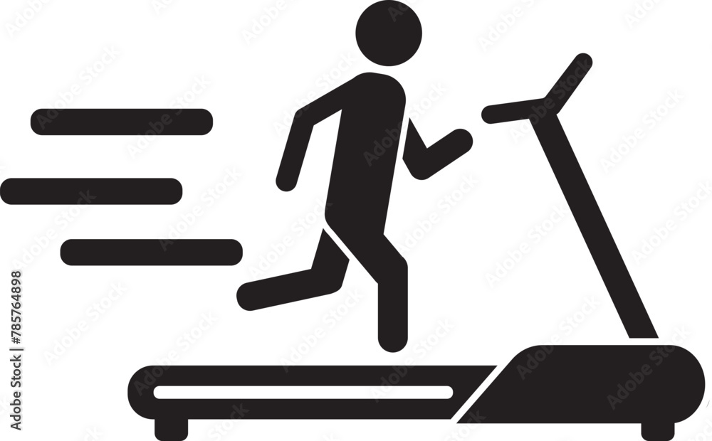 illustration of an icon of a person doing treadmill exercise illustration of an icon of a person doing treadmill exercise