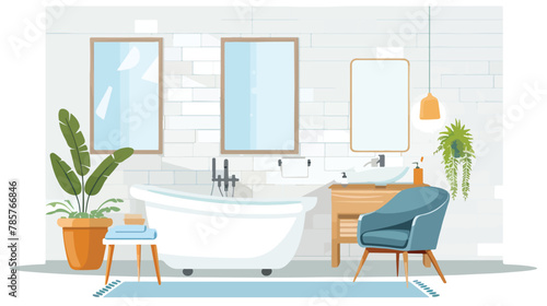 Bathroom interior. flat vector isolated on white background © Ayyan