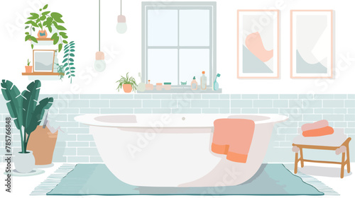 Bathroom interior. flat vector isolated on white background