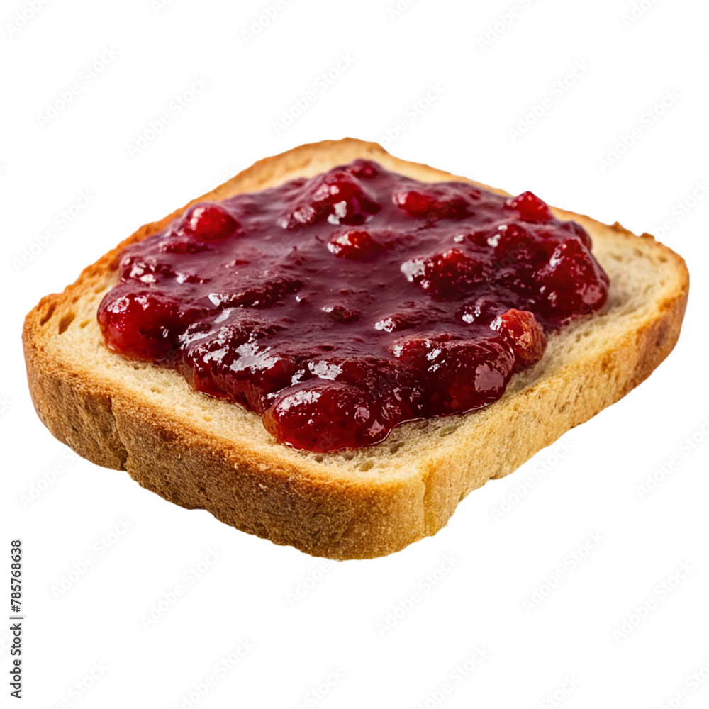 Red jam on bread isolated on transparent background Red jam on bread isolated on transparent background