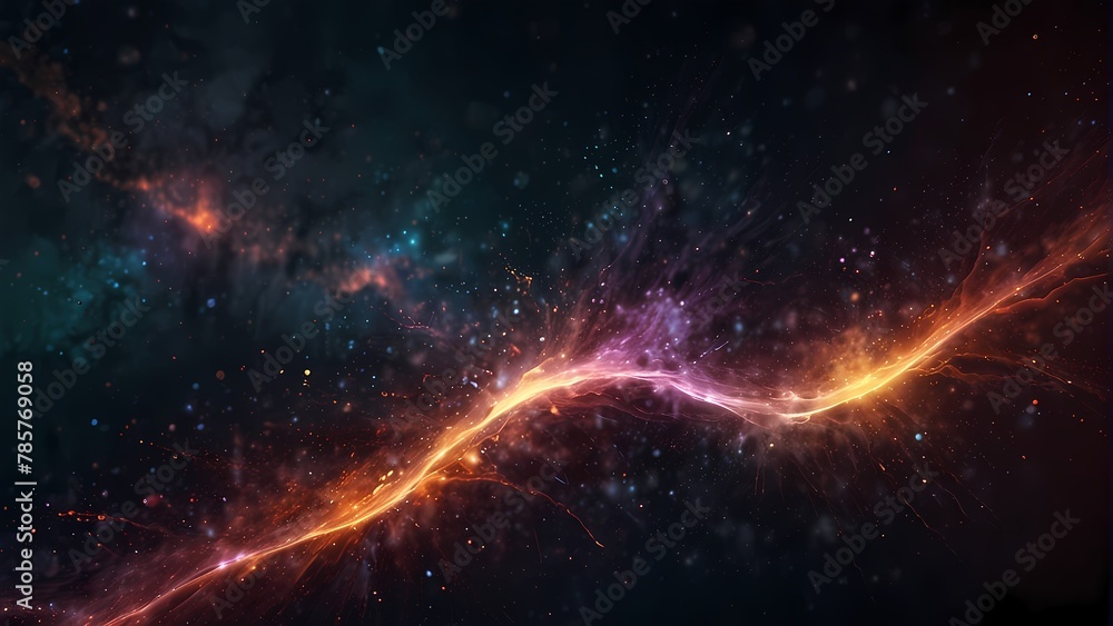 digital particles wave flow abstract motion technology background concept