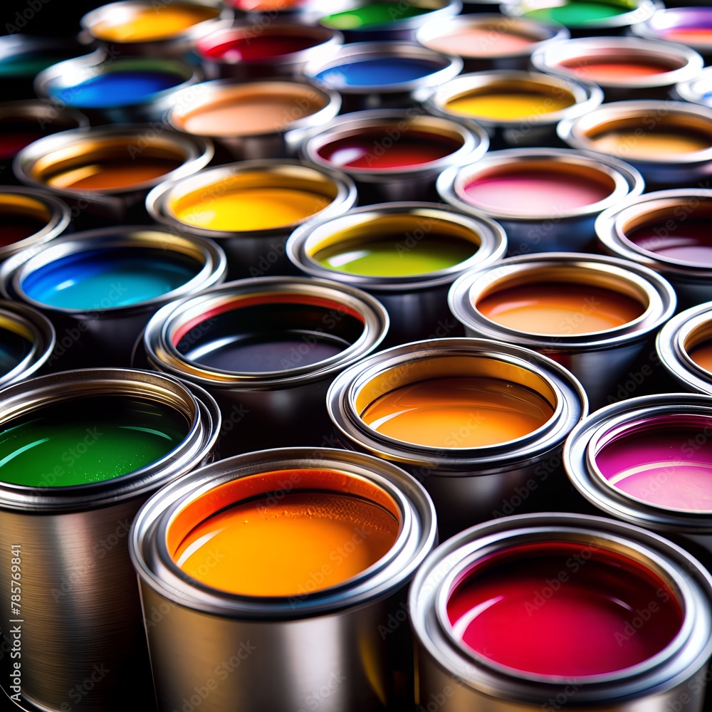 cans of paint isolated on black background cans of paint isolated on black background