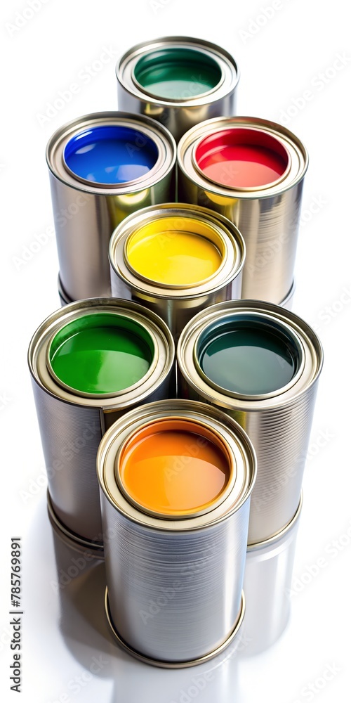 cans of paint isolated on white background cans of paint isolated on white background